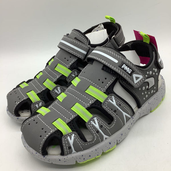 Size 1.5Y: Primigi Grey & Green Velcro Sandals NEW w/ Tag