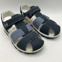 Size 2Y: Primigi Two-Tone Blue Leather Velcro Sandals NEW