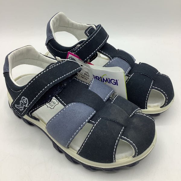 Size 11: Primigi Two-Tone Blue Leather Velcro Sandals NEW