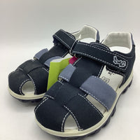 Size 11: Primigi Two-Tone Blue Leather Velcro Sandals NEW