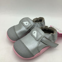 Size 2.5: Bobux Leather Silver/Ice Pink Shoes NEW