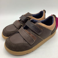 Size 10.5: Bobux Espresso Brown Velcro Sneakers NEW