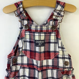 Size 9m: Osh Kosh B'Gosh Red/Navy/White Plaid Short Overalls