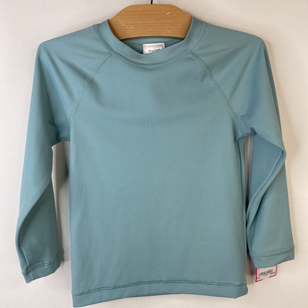 Size 3 (90): Hanna Andersson Light Blue Green Long Sleeve Swim Shirt