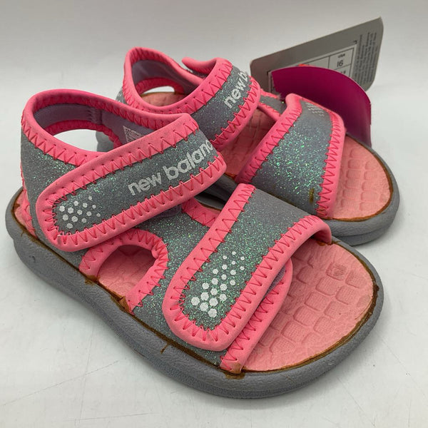 Size 6: New Balance Pink Sparkly Velcro Sandals NEW