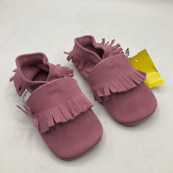 Size XL (21-27m): Bobux Soft Sole Pink Moccasin Style Leather Baby Shoes NEW