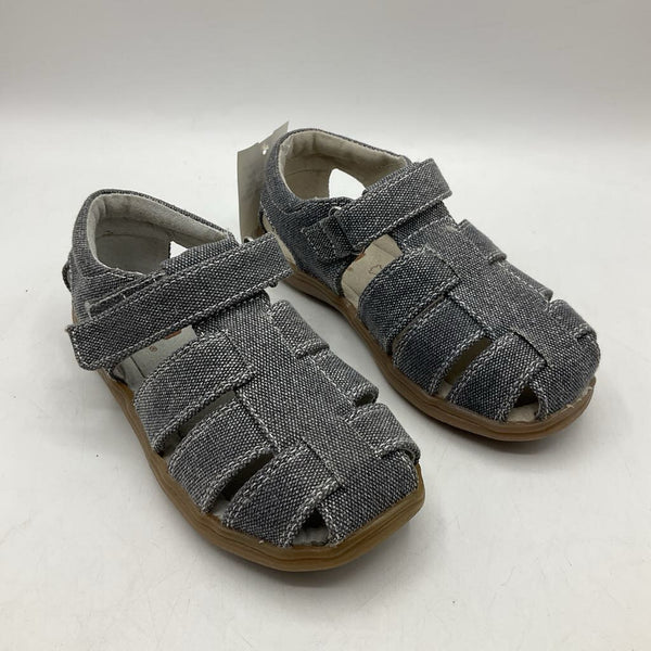 Size 10: See Kai Run Grey Canvas Cloth Closed Toe Velcro Sandals NEW