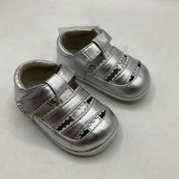 Size 4: See Kai Run Silver Closed Toe Velcro Sandals NEW