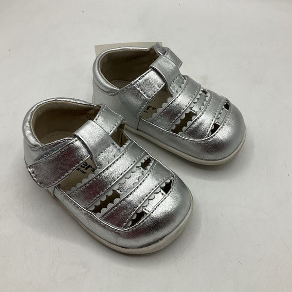 Size 4: See Kai Run Silver Closed Toe Velcro Sandals NEW