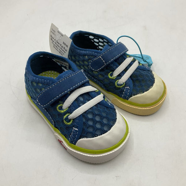 Size 4: See Kai Run Blue Green Water Friendly Velcro Shoes NEW
