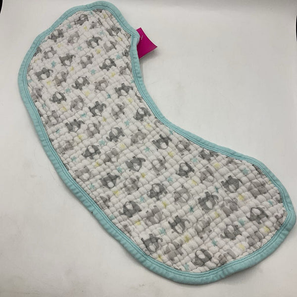 White Grey Elephants Burp Cloth