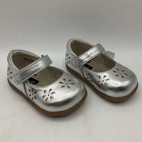 Size 4: See Kai Run Sera SILVER Mary Jane Shoes NEW