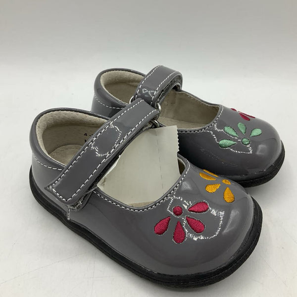 Size 4: See Kai Run Ginny, GRAY Patent Mary Jane Shoes NEW