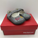 Size 4: See Kai Run Ginny, GRAY Patent Mary Jane Shoes NEW