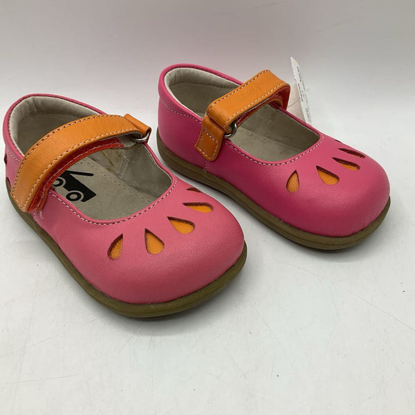 Size 6: See Kai Run Brittany, PINK ORANGE Mary Jane Shoes NEW