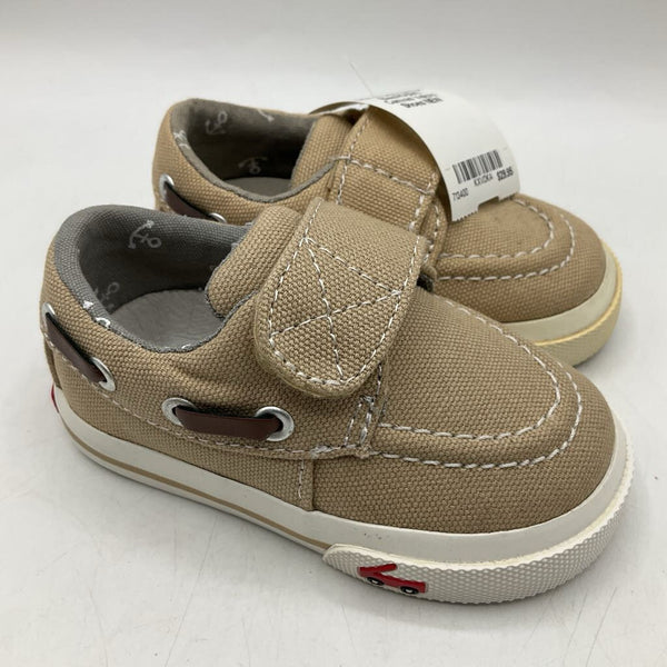 Size 4: See Kai Run Elias/KHAKI Canvas Velcro Shoes NEW