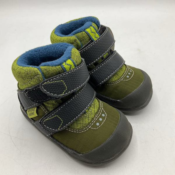 Size 4: See Kai Run Atlas/GREEN Waterproof Insulated Velcro Boot Shoes NEW