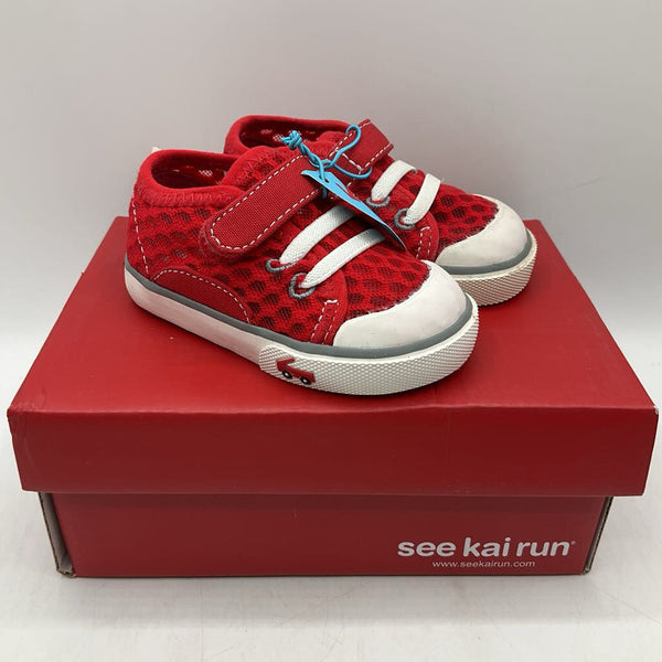 Size 4: See Kai Run RED Water Friendly Velcro Shoes NEW
