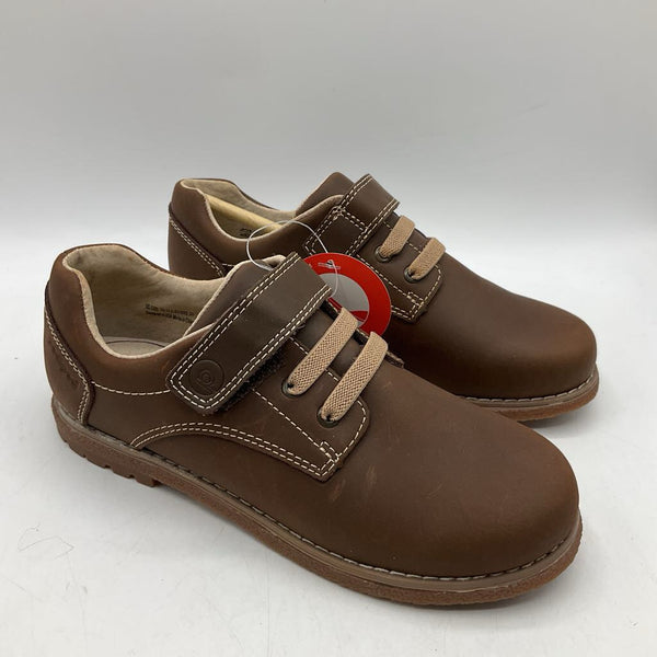Size 13-13.5: Pediped Storm/Chocolate Brown Velcro Dress Shoes NEW