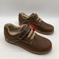 Size 13-13.5: Pediped Storm/Chocolate Brown Velcro Dress Shoes NEW