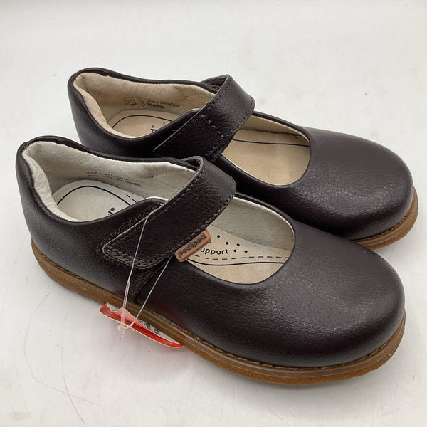 Size 11-11.5: Pediped Amelia/BROWN Mary Jane Velcro Shoes NEW