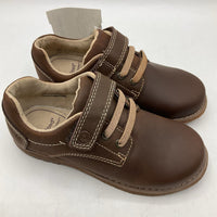 Size 8.5: Pediped Storm/Chocolate Brown Velcro Dress Shoes NEW