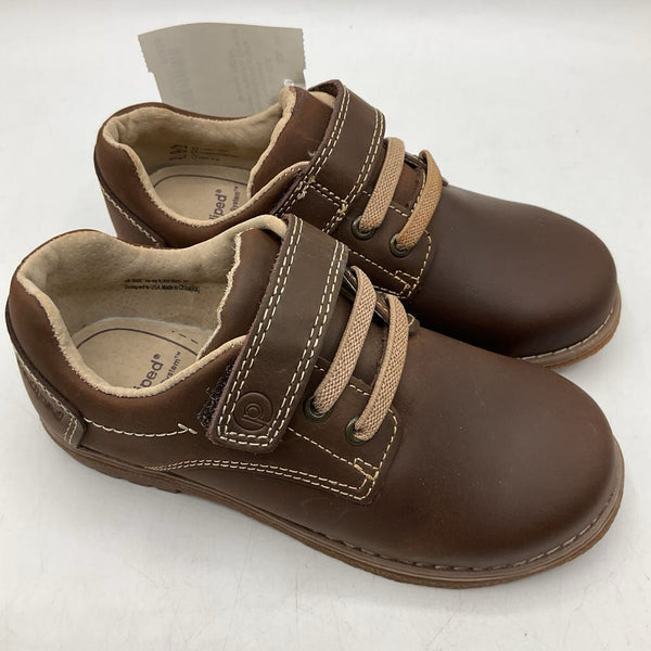 Size 8.5: Pediped Storm/Chocolate Brown Velcro Dress Shoes NEW