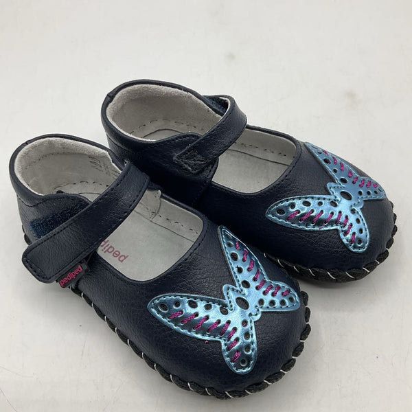 Size Lg(18-24m): Pediped Desiree/NAVY Mary Jane Soft-Soled Baby Shoes NEW in BOX