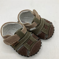 Size XS (0-6m): Pediped Harvey/OLIVE BROWN Soft-Soled Baby Shoes NEW in BOX