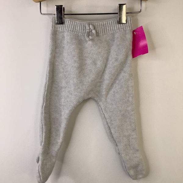 Size 0-3m: Zara Light Grey Knitted Footed Leggings