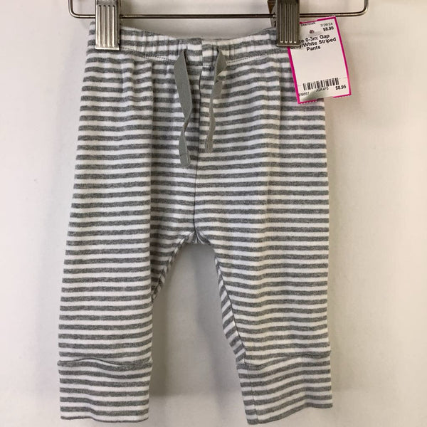 Size 0-3m: Gap Grey/White Striped Pants