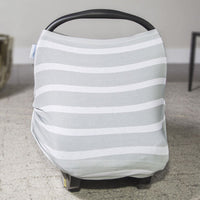 Size OS: Canopy Couture Light Grey & White Striped Carseat Cover