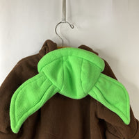 Size 12-24m: Baby Grogu Brown Green Hood Fleece Long Sleeve Costume