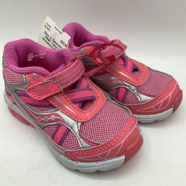 Size 4: Saucony PINK Velcro Sneakers NEW