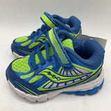 Size 4: Saucony BLUE GREEN Velcro Sneakers NEW
