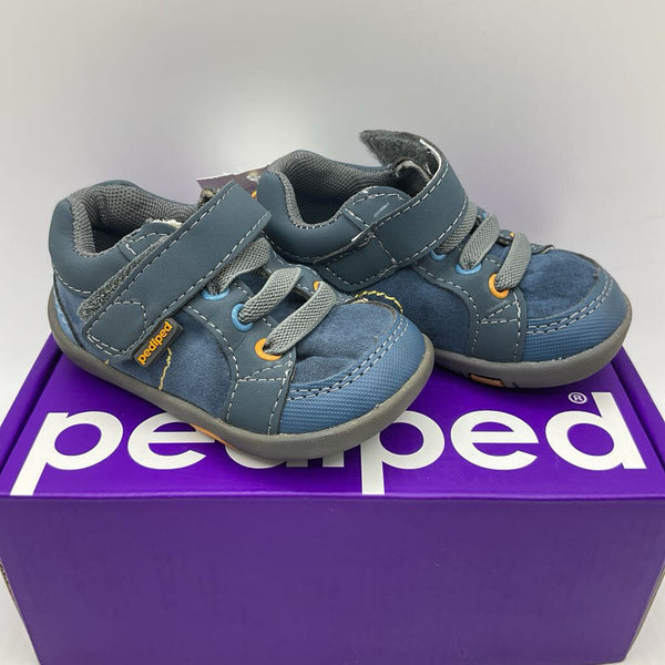 Size 4-4.5:Pediped Dani NAVY Velcro Shoes NEW