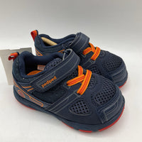 Size 5: Pediped Mars NAVY ORANGE SPORT SNEAKERS Velcro Shoes NEW