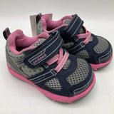 Size 4-4.5: Pediped Mars/NAVY PINK SPORT SNEAKERS Velcro Shoes NEW