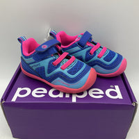 Size 4-4.5: Pediped FORCE/NAVY, Fuchsia Velcro SNEAKERS Vegan Shoes NEW