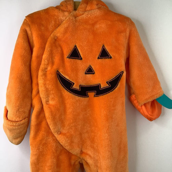 Size 6-9m: Koala Kids Orange Fuzzy Hooded Jack-O-Lantern Costume