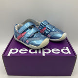 Size 4.5: Pediped Grip-n-Go Greta/BLUE PATENT Velcro SNEAKERS Shoes NEW