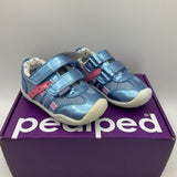 Size 4.5: Pediped Grip-n-Go Greta/BLUE PATENT Velcro SNEAKERS Shoes NEW