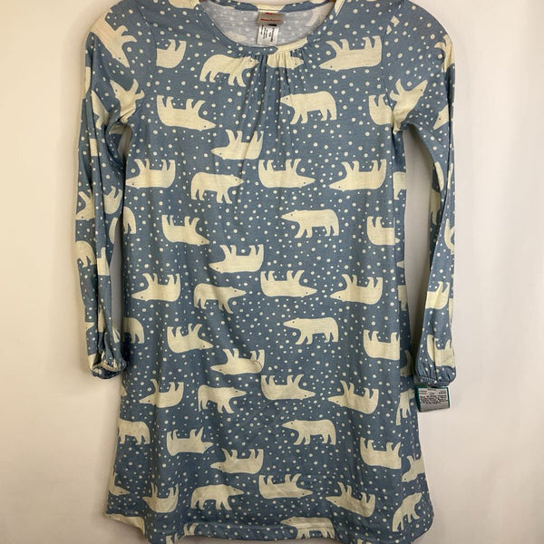 Size 10 (140): Hanna Andersson Ice Blue White Polar Bears in Snow Long Sleeve PJS Nighty