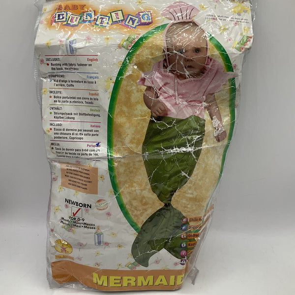 Size 0-9m: Bunting Pink/Green Mermaid 1pc Costume