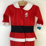 Size 6m: Red Santa Footed Long Sleeve Costume w/ Hat
