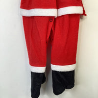 Size 6m: Red Santa Footed Long Sleeve Costume w/ Hat