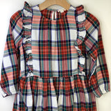 Size 10: Crewcuts White/Red/Green Plaid Long Sleeve Dress