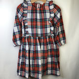 Size 10: Crewcuts White/Red/Green Plaid Long Sleeve Dress