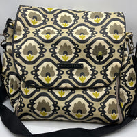 Petunia Pickled Bottom Green & Black Flower Pattern Diaper Bag