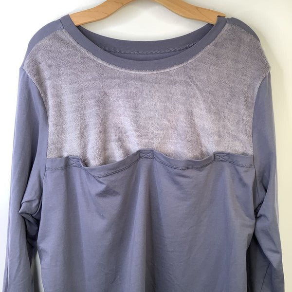 Size 1X: Latched Mama Grey Cozy Long Sleeve Nursing Shirt